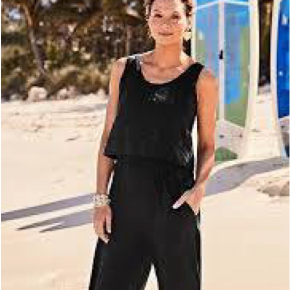 J Jill Black Jumpsuit Relaxed Fit Versatile Design